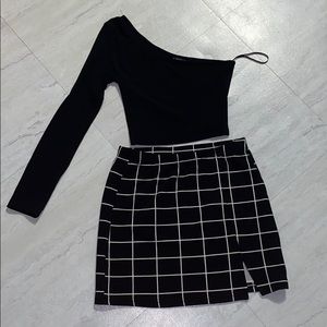 Black and White Skirt Set